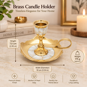 Candelabro de Latón Hecho a Mano, Portavelas Decorativo Tipo Bandeja, Centro de Mesa, Decoración para el Hogar - Product Image 5