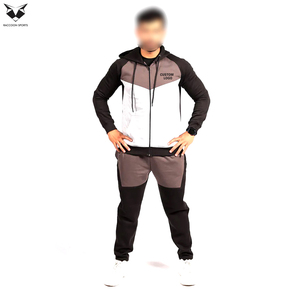 Best Selling OEM ODM Fashion Streetwear Men's Tracksuit Customizable Logo Contrast Panel Full Zip Sweatshirt and Pant <b>Sets</b> - Product Image 4