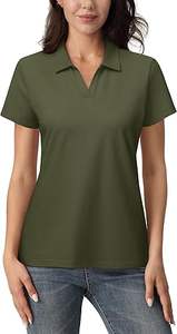 เสื้อเชิ้ตผู้หญิงลำลอง ผ้าโพลีเอสเตอร์/คอตตอน เป็นมิตรกับสิ่งแวดล้อม แห้งเร็ว ระบายอากาศดี แขนสั้น ใส่สบายในฤดูร้อน พิมพ์ลายดิจิทัล รับสกรีนโลโก้ - Product Image 3