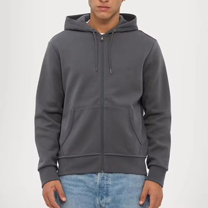Sudadera con capucha para hombre de alta calidad 2025 al por mayor, con cremallera completa, estampado personalizado, bordado, técnicas de teñido liso para la temporada de invierno - Product Image 1