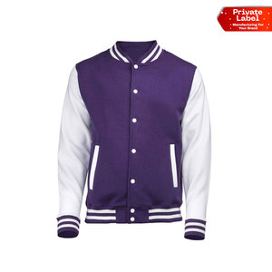 Veste universitaire en laine mélangée personnalisée en gros avec logo, veste universitaire unie à boutons-pression coupée et cousue sur mesure, OEM personnalisé - Product Image 1