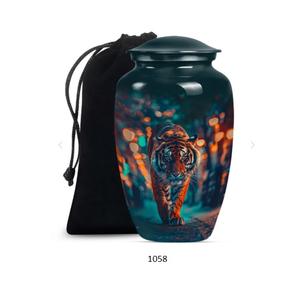 Grande urne noire en forme de tigre, urne funéraire pour cendres de tigre, urne commémorative noire en forme de tigre, urne funéraire pour animaux sauvages, urne pour cendres humaines adultes. - Product Image 4