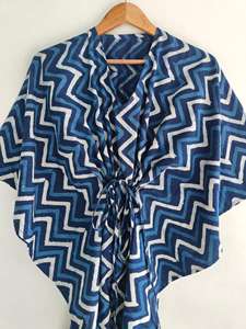 Robe Kaftan en Pur Coton pour Adultes, Style Streetwear d'Été, Tissu Tricoté, Taille Naturelle, Mode Estivale, Kaftan Imprimé - Product Image 3