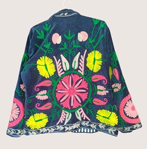 Abrigo Casual de Invierno para Mujer, Talla Grande, con Cuello Redondo, Bordado Bohemio, de Algodón Ecológico, con Patrón Floral Suzani y Manga Larga - Product Image 3