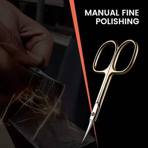 Tijeras Profesionales de Acero Inoxidable de 9.5cm con Punta Curva para Cutículas, para Mano Derecha, Cortaúñas, Removedor de Cutículas, Manicura y Pedicura, Duraderas - Product Image 4