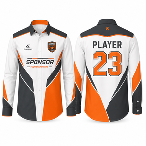 Camisa Deportiva de Manga Larga para Hombre CLUBSPORT, Sublimada, de Poliéster Popelín, de Secado Rápido, con Cuello Camisero, Diseño Geométrico, ODM - Product Image 1