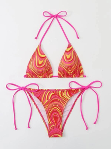 Traje de Baño de Alta Calidad para Mujer, Bikini Sublimado Personalizado, Sujetador con Cordón Ajustable, Traje de Baño de Color Sólido con Bordado - Product Image 4