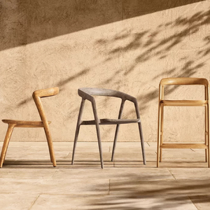Modern Scandinavian Outdoor <b>Bar</b> Chair Solid Teak Curved Backrest Ergonomic Counter Height <b>Stool</b> Premium Resort Furniture - Product Image 6