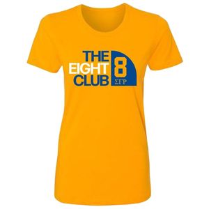Camiseta de la Serie Sigma Gamma Rho Club, Camiseta Bordada Personalizada de la Hermandad Griega para Mujer, Informal, de Algodón, Manga Corta, Estilo Urbano - Product Image 1