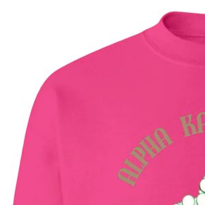 เสื้อสเวตเชิ้ตคอกลมสีชมพู แบรนด์ AKA Graphic แขนยาว ปลายแขนแบบริบ ผ้าฟลีซ สไตล์ลำลอง แฟชั่นสตรีทแวร์ ใส่ได้ทุกวัน - Product Image 3