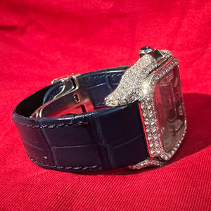 Reloj de Cuarzo con Diamantes Moissanite de Acero Inoxidable de Primera Calidad, Elegante y Lujoso, con Esfera de Cristal Antiguo, Resistente al Agua 5ATM - Product Image 1