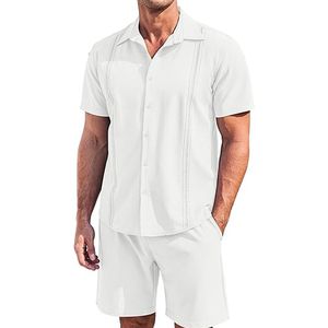 Ensembles de shorts décontractés à carreaux pour hommes, imprimés sur mesure, de haute qualité, respirants, en polyester/coton, vente en gros - Product Image 1