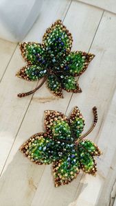 Broche de Lujo Bordado con Cuentas para Mujer, Accesorio de Moda Hecho a Mano con Cuentas de Vidrio y Perlas de Primera Calidad, Bordado Elegante a Mano - Product Image 6