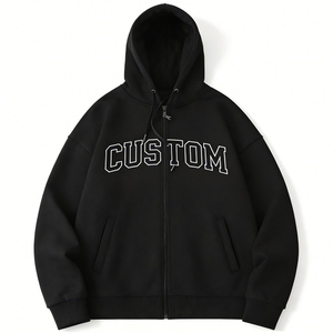 Sudadera con capucha extragrande con cremallera y estampado personalizado Glory, calidad premium, 100% algodón, hombros caídos, OEM, venta al por mayor, unisex - Product Image 1