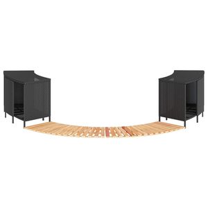 Legno massello di Acacia con bordo vasca idromassaggio in Rattan nero-soluzione di stoccaggio durevole - Product Image 1