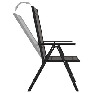 Ensemble de 6 chaises de jardin en aluminium noir, design pliable standard - Product Image 6