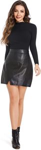 Mini-jupe en cuir pour femme, fabricant sur mesure, jupe moulante taille haute en cuir PU, vêtements de mode pour femmes, fournisseur en gros - Product Image 5