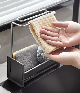 OEM/ODM Vietnam Custom Stainless Steel Sponge Holder Dishcloth <b>Drain</b> <b>Rack</b> Kitchen Towel Storage Organizer - Product Image 1