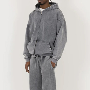 Premium Oversize Men Zipper Tracksuit In Low MOQ Best Quality Men Custom Embroidered 2 Piece Oversize Tracksuit For Sale - Product Image 4