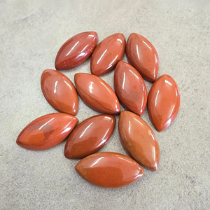 Cabujón de Jaspe Rojo Natural AAA+ en Forma de Marquesa con Reverso Plano, Piedra Preciosa Calibrada para Joyería - Product Image 4