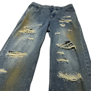 High Street 2026 OEM Distressed Slim Fit Denim <b>Jeans</b> <b>Men</b> Breathable Top Quality Ripped Custom <b>Men's</b> Distressed <b>Jean</b> Pant - Product Image 3