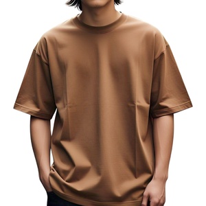Camiseta de manga corta para hombre, estilo básico, prenda superior de Color sólido, camisa Base de media manga, Camiseta de algodón 100% para hombre, ajuste holgado - Product Image 1