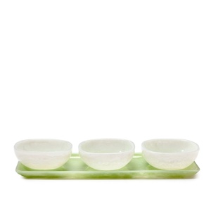 Bandeja de Resina con Forma de Barco, Diseño Moderno Hecho a Mano, Tema de Mármol, para Bodas, Aniversarios, Diwali, Multifuncional - Product Image 1