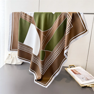 90*90cm Summer Thin Cotton <b>Square</b> Scarf Women Silk Scarves Bandanas Luxury Beach Shawl Wraps Floral Printed <b>Hijab</b> Neckerchief - Product Image 4