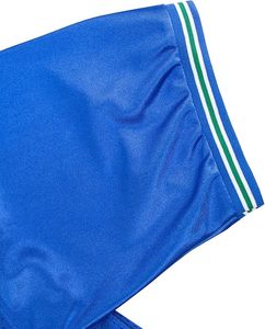Blue V-Neck Mesh Football Jersey Short Sleeve Lightweight Polyester Sport T-Shirt <b>Red</b> Jersey - Product Image 4