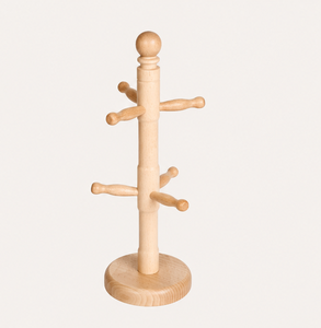 Wholesale Solid Beechwood Mug <b>Tree</b> <b>Stand</b> 6 Hooks Countertop Coffee Cup Holder Organizer For Kitchen Bar Custom Logo Low Price - Product Image 1