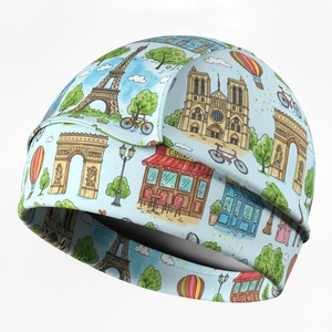 Reflective Sublimation Polyester Brimless <b>Skull</b> <b>Cap</b> Beanie Biker Hat <b>Mens</b> Stretch Running Beanie for Cycling & 2026 - Product Image 1