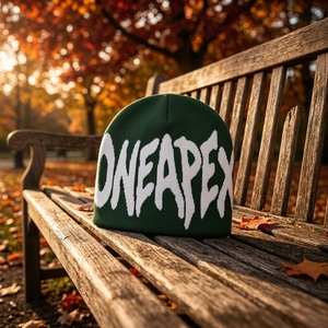 Dark Green White Graphic Knit Beanie Hat Custom Logo Ribbed <b>Winter</b> <b>Cap</b> Unisex Streetwear Fashion Headwear Wholesale OEM Factory - Product Image 5