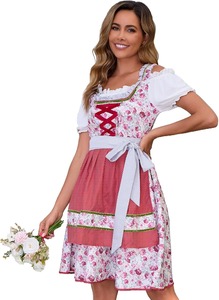 Traje Tradicional Bávaro Alemán para Mujer, Dirndl de Alta Calidad Personalizable, Disfraz de Poliéster para TV/Película, Halloween, Cosplay - Product Image 3