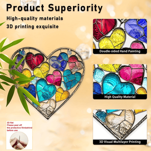 CIFbuy Acchiappasole a Cuore Arcobaleno in Acrilico Cristallo, Decorazione Colorata da Appendere alla Finestra per San Valentino, Giardino Primaverile, TikTok - Product Image 3