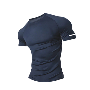 <b>Mens</b> <b>Compression</b> T-Shirt Short Sleeve Rash Guard Breathable Fitness Training MMA BJJ Workout <b>Top</b> 200 Grams Solid Knitted - Product Image 2