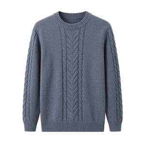 Pull en laine mélangée beige uni, doux, respirant, chaud, thermique, col en V, manches longues, classique, confortable pour hommes - Product Image 3