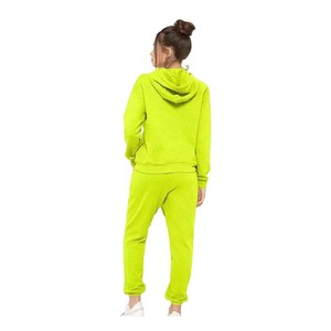Trendy half <b>zip</b> tracksuit for women featuring a stylish cropped fit and high waist joggers made from soft cotton blend fabric - Product Image 5
