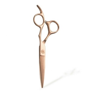 Tijeras de corte de pelo de acero inoxidable para peluquero profesional con mango dorado, herramienta de belleza de hoja Roma recta afilada - Product Image 4