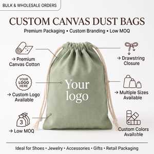 Pochette en toile de coton vert sauge avec logo personnalisé, écologique, réutilisable, pour emballage cadeau de bijoux, vente en gros - Product Image 5