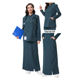 PROMOTION EXCEPTIONNELLE : Ensemble d'uniformes médicaux unisexes à col en V avec pantalon droit – Haut et pantalon de travail médical – Fabrication OEM/ODM FMF - Product Image 4