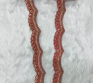 Bead <b>Sequin</b> Lace Border Elegant Indian Bridal Ethnic Ribbon Two Inch Embroidered Sewing Garment Decorative Trim <b>Material</b> - Product Image 3