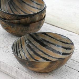 Bol à raser artisanal indien en corne véritable, plat de service poli écologique, bol de service en corne de buffle naturelle et écologique - Product Image 6