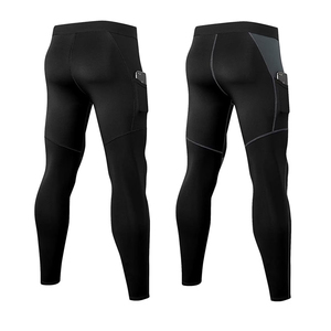 Pantalones deportivos de compresión transpirables para hombre, leggings deportivos elásticos de secado rápido, pantalones largos para entrenamiento en el gimnasio. - Product Image 2