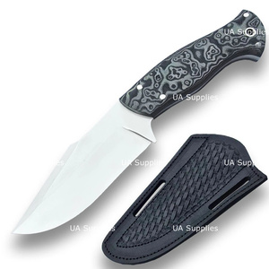 Couteau de chasse à lame fixe forgé à la main sur mesure, en acier inoxydable, pointe tombante, disponible en OEM, avec manche en G10 Micarta de 0,5 mm - Product Image 6