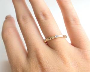 แหวนทองคำแท้ 14K ทำมือ ประดับเพชรทรงกลมเพาะเลี้ยงในห้องปฏิบัติการ สำหรับงานแต่งงาน หรือเป็นเครื่องประดับแทนคำมั่นสัญญาสำหรับเจ้าสาว - Product Image 6