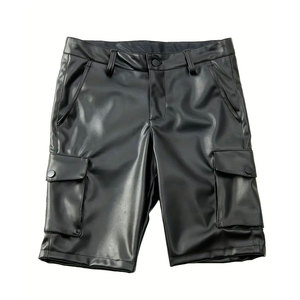 Fashion Leather <b>Shorts</b> For <b>Men</b> Soft Comfortable Material Stylish Design Perfect For Casual Activities And Urban Streetwear - Product Image 1
