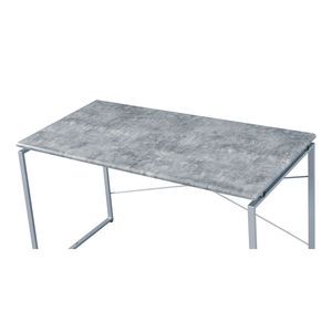 Scrivania Rettangolare con Piano in Finto Cemento Argento, Design Elegante per Computer - Product Image 5