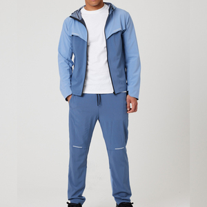 Ensemble de survêtement coupe-vent pour homme 2026, design personnalisé, vente en gros, taille élastique, style streetwear décontracté, avec empiècements personnalisés, léger, vêtements de sport - Product Image 2