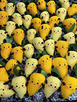 Porte-clés en peluche au crochet fait main, poupée mignonne en laine tricotée, jouet doux, accessoires de porte-clés, porte-clés en peluche personnalisé, vente en gros en vrac