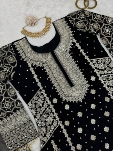Último Diseño Moderno de Salwar Kameez con Bordado en Georgette para Mujer, Estilo Indio Pakistaní para Bodas y Fiestas, Venta al Por Mayor FATEMA FASHION - Product Image 4